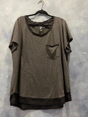 YOGALICIOUS WOMEN'S GREY YOGA T-SHIRT SIZE 2X